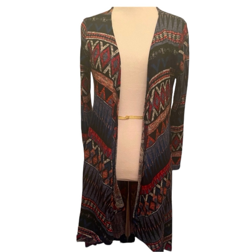 Boho long sleeve high low duster